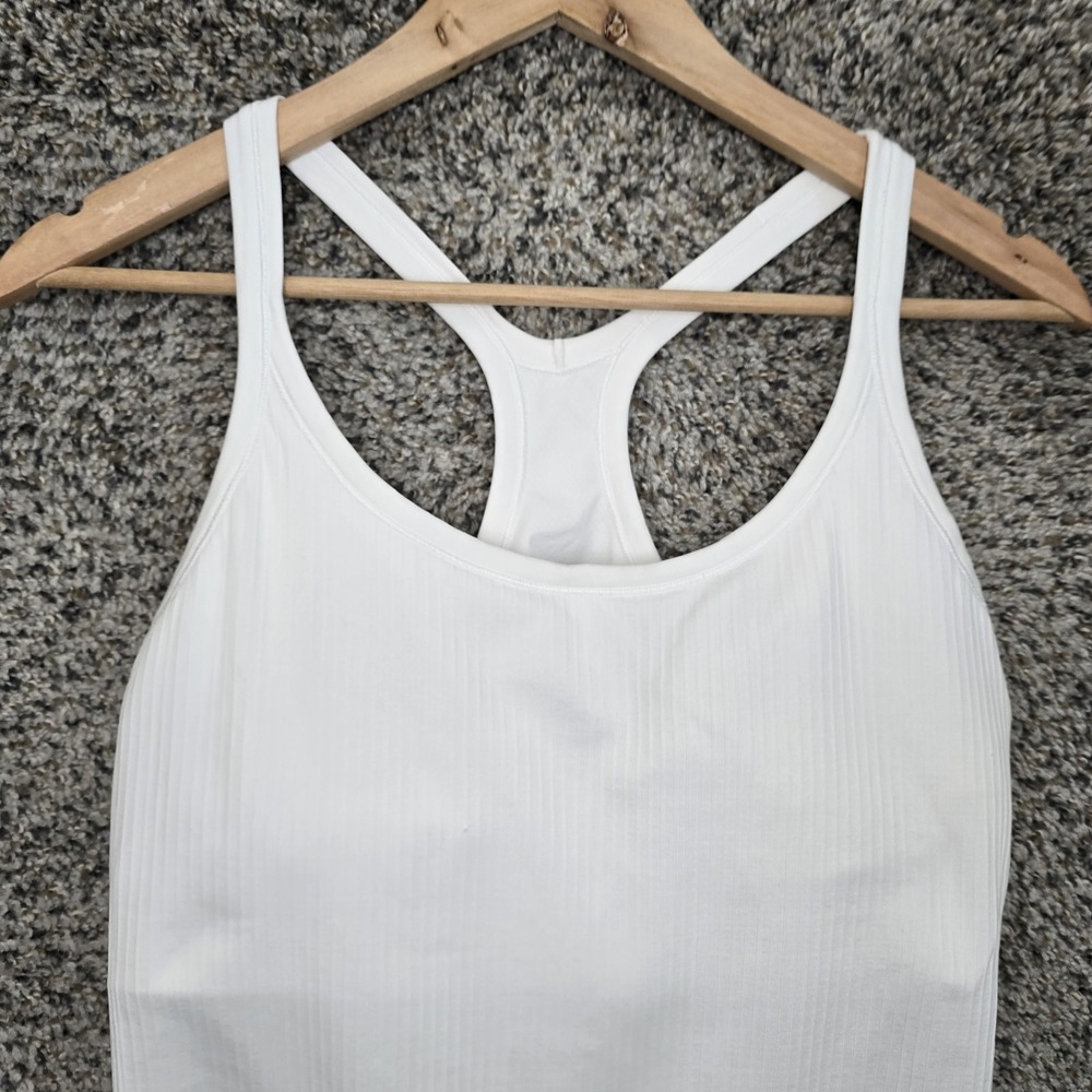 Lululemon Top Womens 12 White Ebb To Street Tank II Stretch Yoga Racerback - Picture 4 of 8